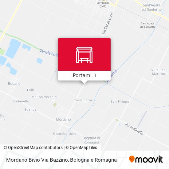 Mappa Mordano Bivio Via Bazzino