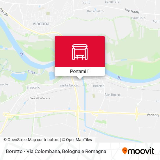 Mappa Boretto - Via Colombana