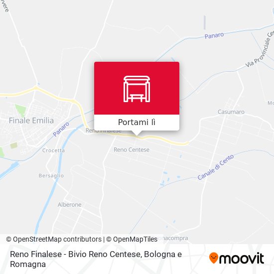Mappa Reno Finalese - Bivio Reno Centese