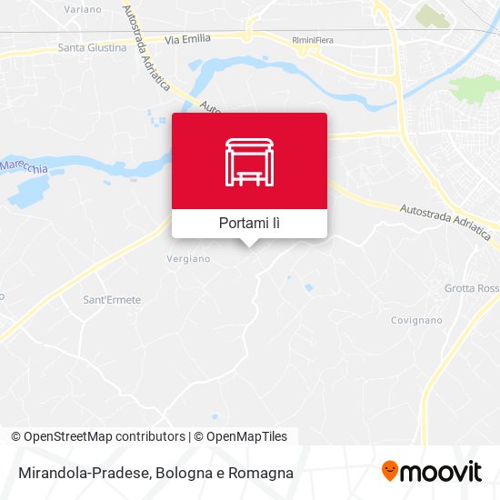 Mappa Mirandola-Pradese
