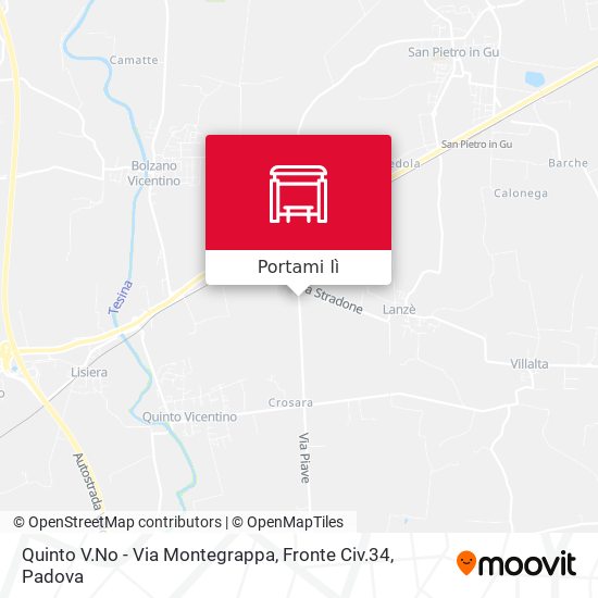 Mappa Quinto V.No - Via Montegrappa, Fronte Civ.34