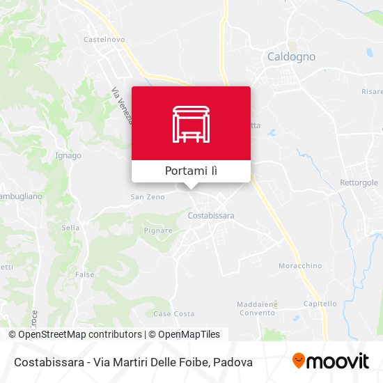 Mappa Costabissara - Via Martiri Delle Foibe