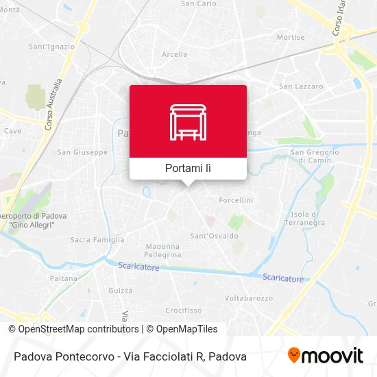 Mappa Padova Pontecorvo - Via Facciolati R