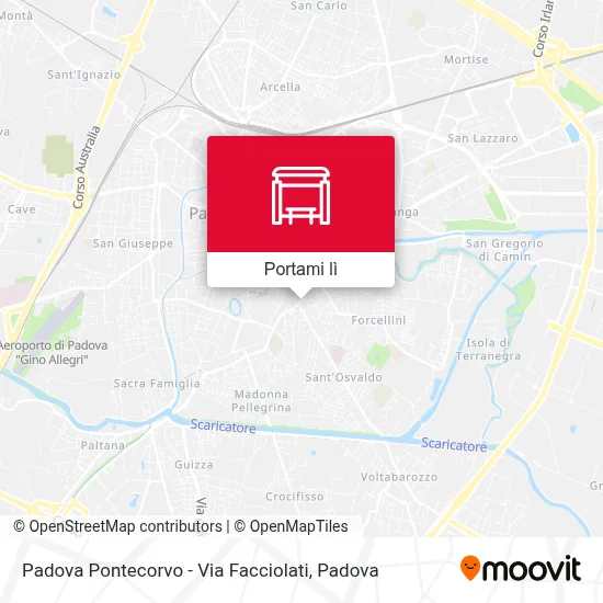 Mappa Padova Pontecorvo - Via Facciolati