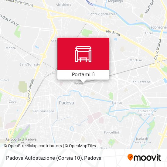 Mappa Padova Autostazione (Corsia 10)