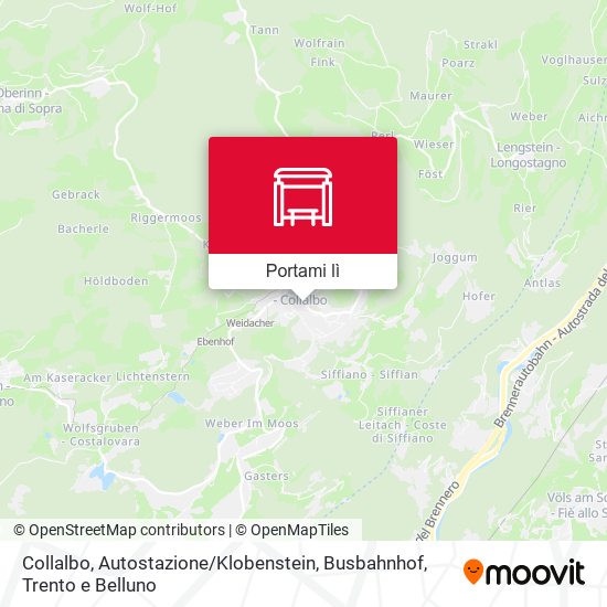 Mappa Collalbo, Autostazione / Klobenstein, Busbahnhof