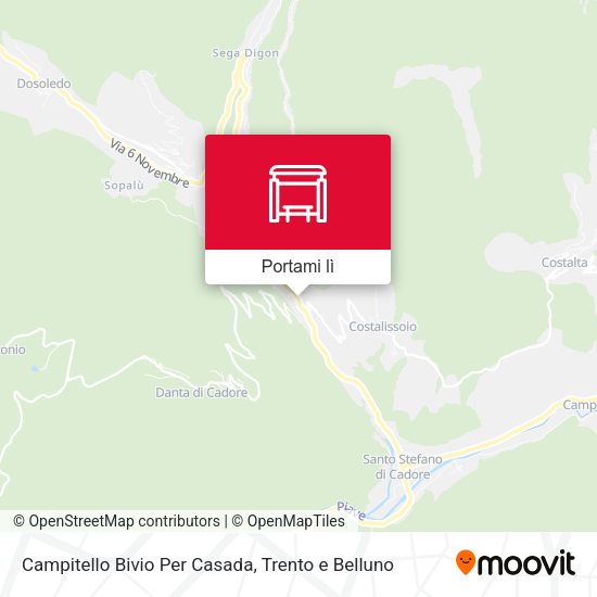 Mappa Campitello Bivio Per Casada