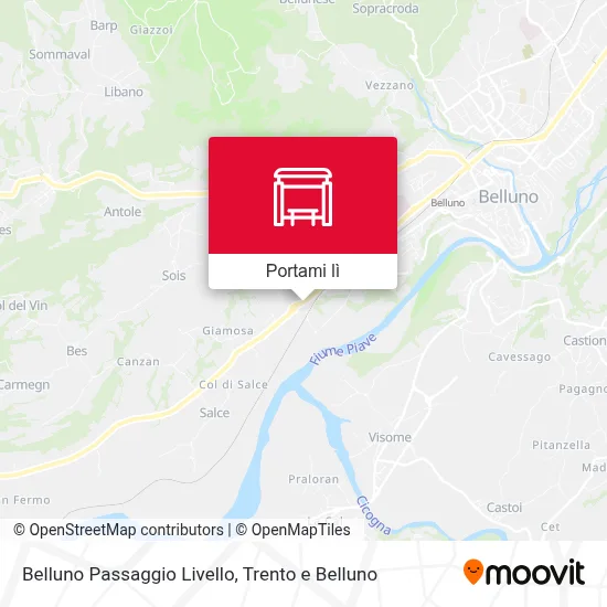Mappa Belluno Passaggio Livello