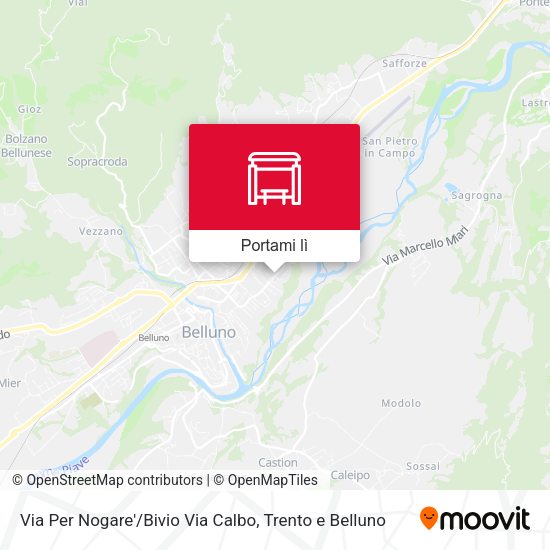 Mappa Via Per Nogare' / Bivio Via Calbo