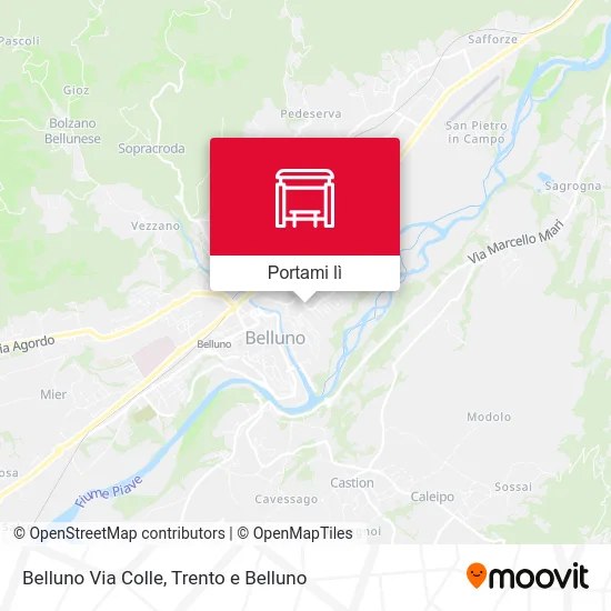 Mappa Belluno Via Colle