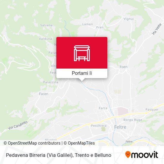 Mappa Pedavena Birreria (Via Galilei)