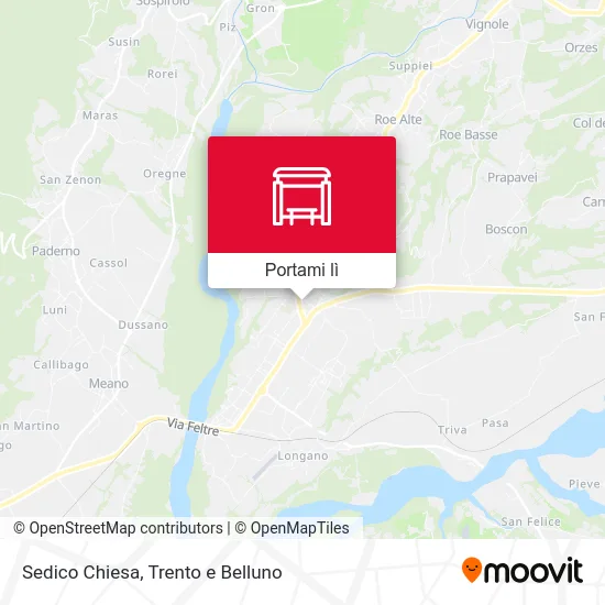 Mappa Sedico Chiesa