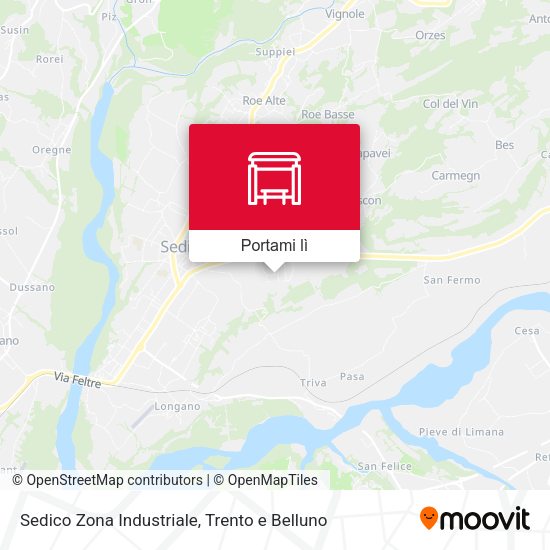 Mappa Sedico Zona Industriale