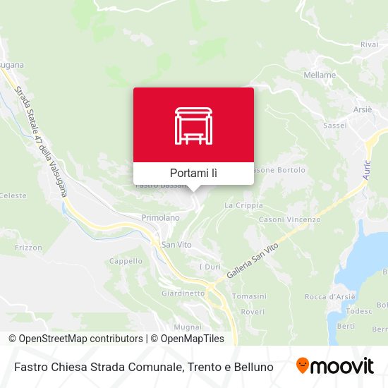 Mappa Fastro Chiesa Strada Comunale