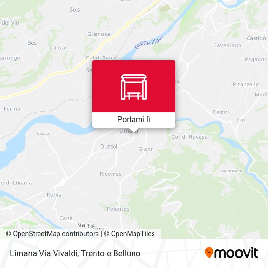 Mappa Limana Via Vivaldi