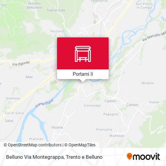 Mappa Belluno Via Montegrappa