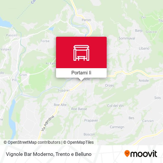 Mappa Vignole Bar Moderno