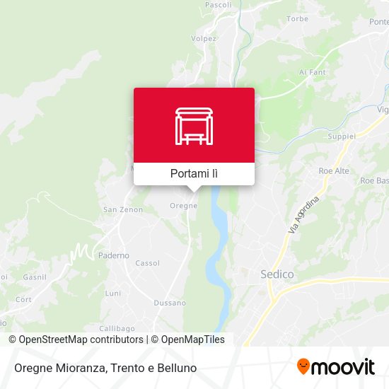 Mappa Oregne Mioranza