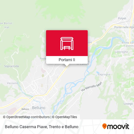 Mappa Belluno Caserma Piave