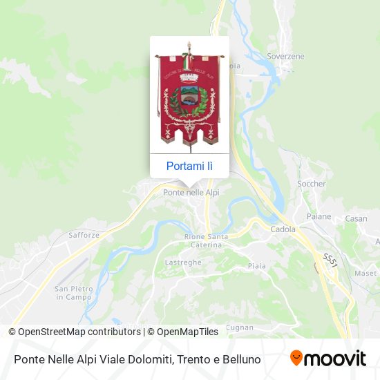 Mappa Ponte Nelle Alpi Viale Dolomiti