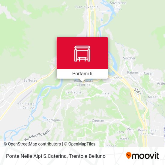 Mappa Ponte Nelle Alpi S.Caterina