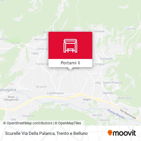 Mappa Scurelle Via Della Palanca