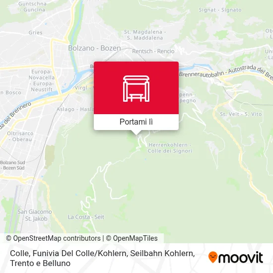 Mappa Colle, Funivia Del Colle / Kohlern, Seilbahn Kohlern