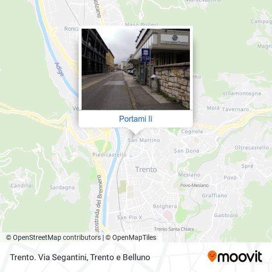 Mappa Trento. Via Segantini