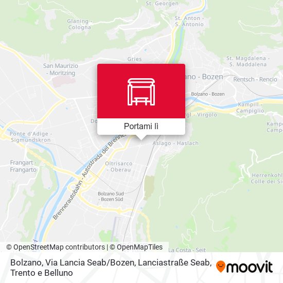 Mappa Bolzano, Via Lancia Seab / Bozen, Lanciastraße Seab