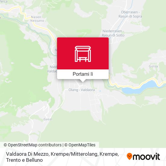Mappa Valdaora Di Mezzo, Krempe / Mitterolang, Krempe