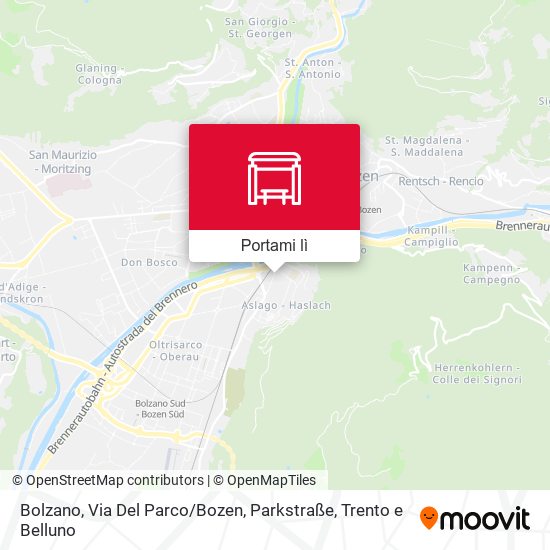 Mappa Bolzano, Via Del Parco / Bozen, Parkstraße