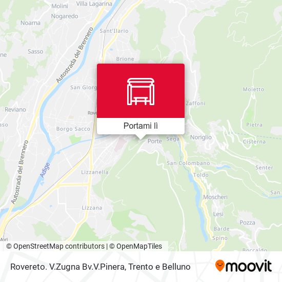 Mappa Rovereto. V.Zugna Bv.V.Pinera
