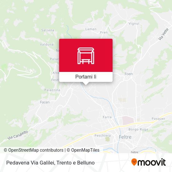 Mappa Pedavena Via Galilei