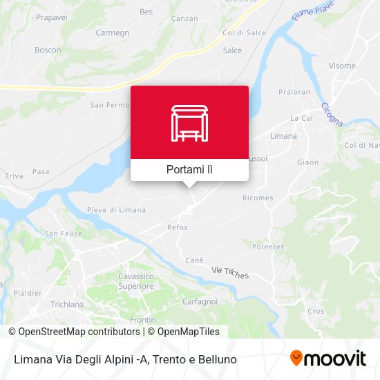 Mappa Limana Via Degli Alpini -A