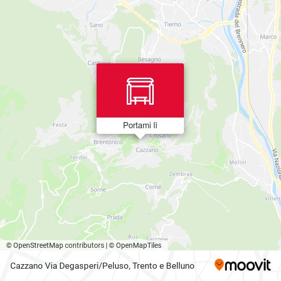 Mappa Cazzano Via Degasperi/Peluso