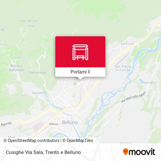 Mappa Cusighe Via Sala