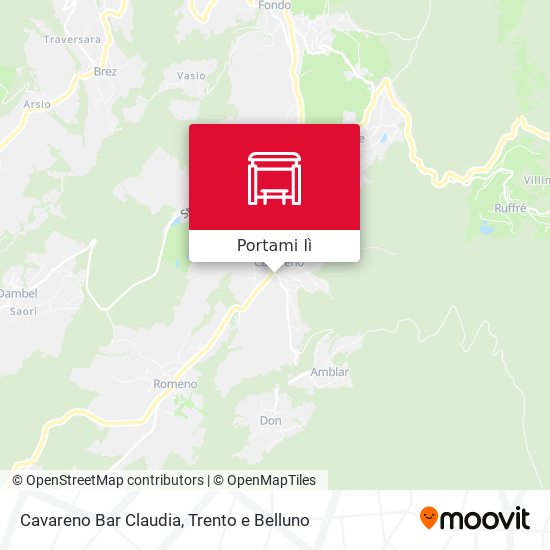 Mappa Cavareno Bar Claudia