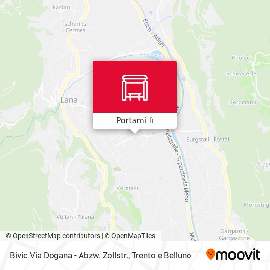 Mappa Bivio Via Dogana - Abzw. Zollstr.