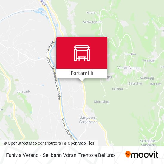 Mappa Funivia Verano - Seilbahn Vöran