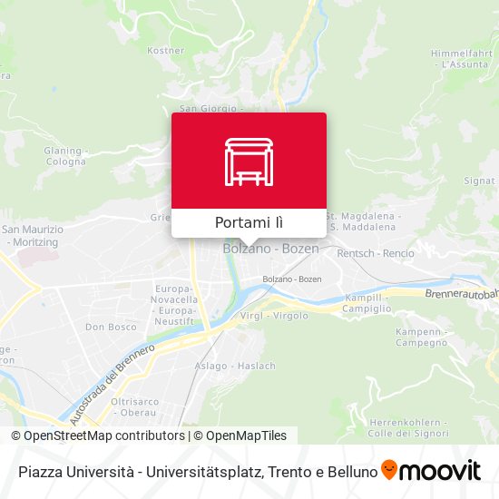 Mappa Piazza Università - Universitätsplatz