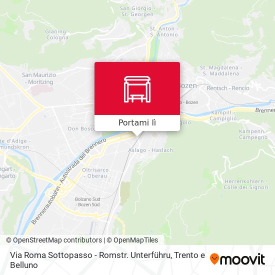 Mappa Via Roma Sottopasso - Romstr. Unterführu