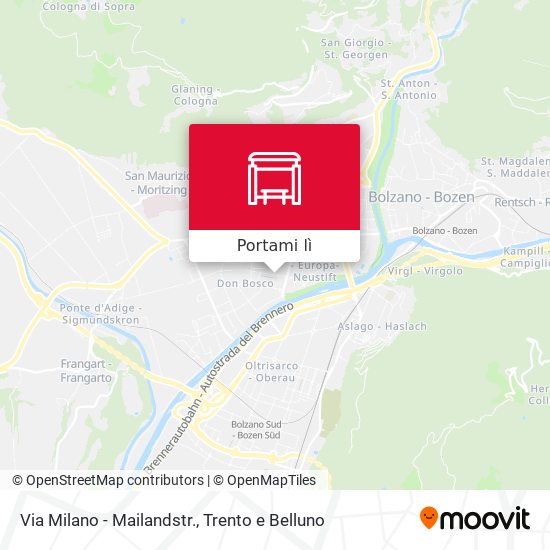 Mappa Via Milano - Mailandstr.