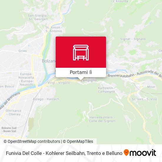 Mappa Funivia Del Colle - Kohlerer Seilbahn