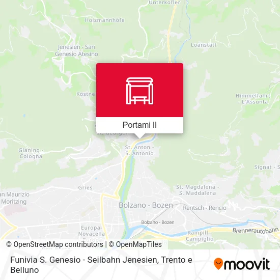 Mappa Funivia S. Genesio - Seilbahn Jenesien