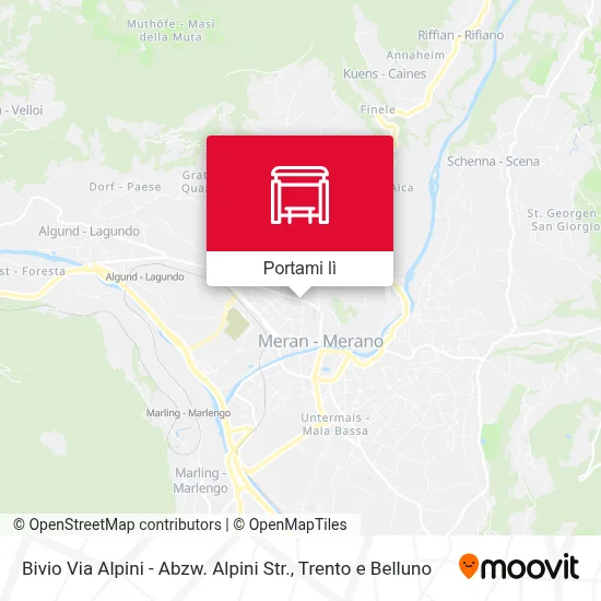 Mappa Bivio Via Alpini - Abzw. Alpini Str.