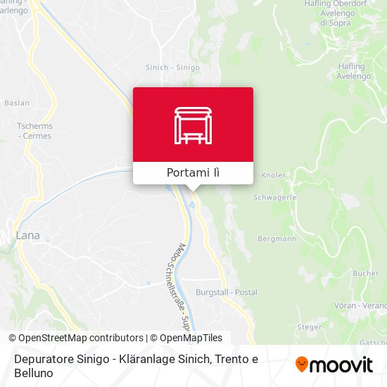 Mappa Depuratore Sinigo - Kläranlage Sinich