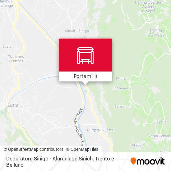 Mappa Depuratore Sinigo - Kläranlage Sinich