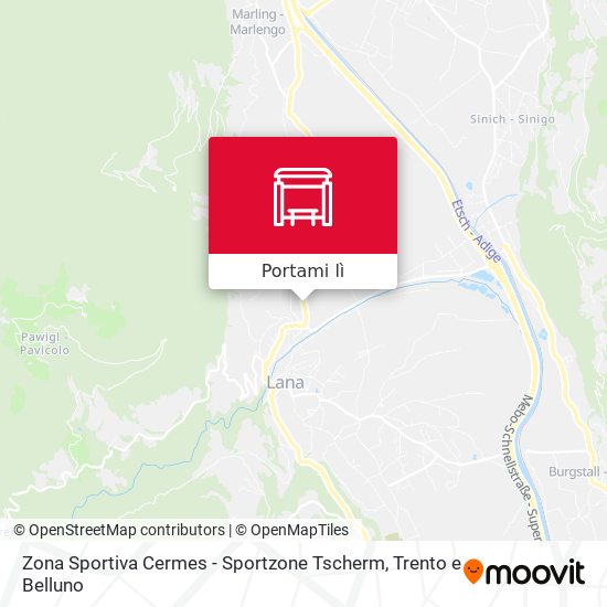 Mappa Zona Sportiva Cermes - Sportzone Tscherm