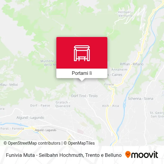 Mappa Funivia Muta - Seilbahn Hochmuth