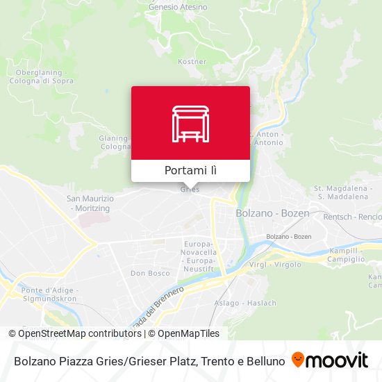 Mappa Bolzano Piazza Gries / Grieser Platz
